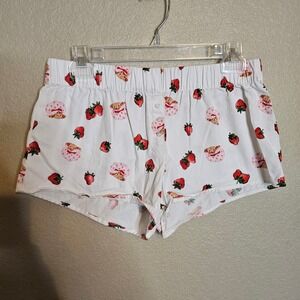 Strawberry Print Women's Pajama Shorts